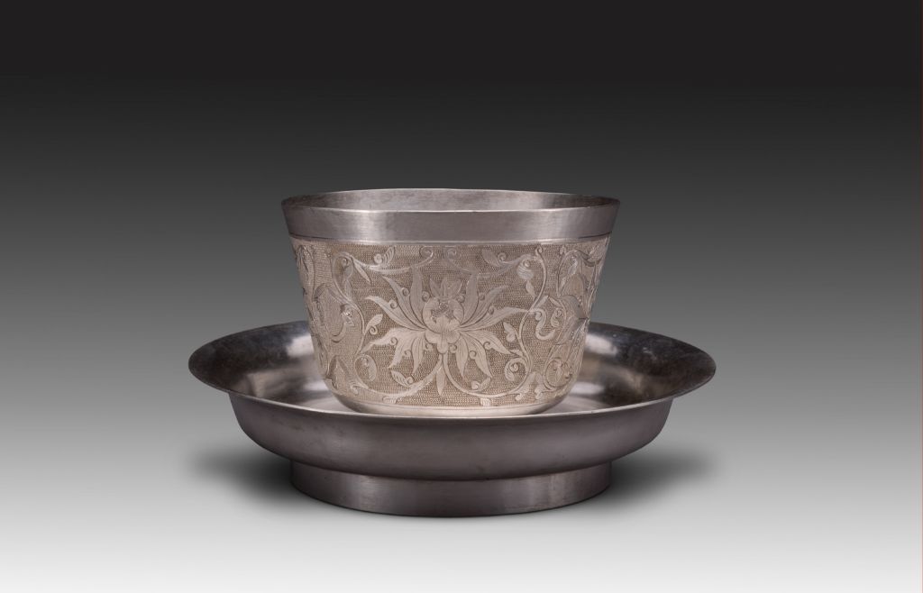 图片[1]-Silver Zan hairpin flower tangled passionflower cup-China Archive
